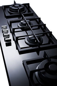 Summit 43 In Gas On Glass Gas Cooktop In Black With 4 Burners