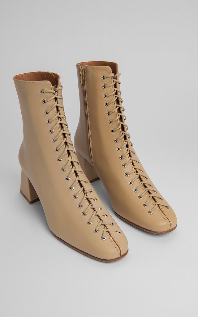 Becca Cream Leather Boots – Maison Muguet