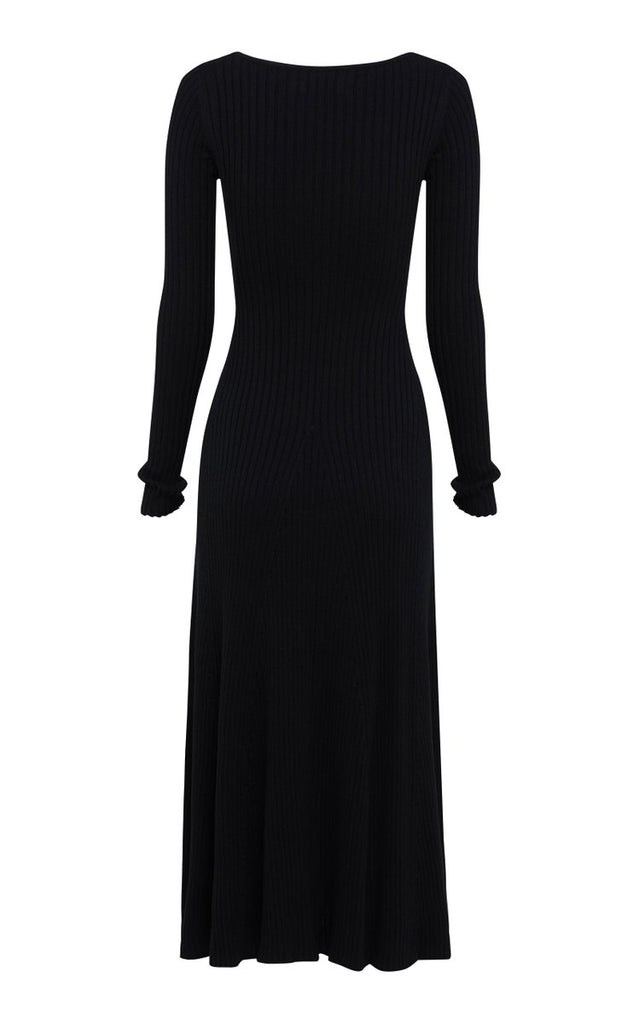 Vesna Ribbed-Knit Cotton Midi Dress – Maison Muguet