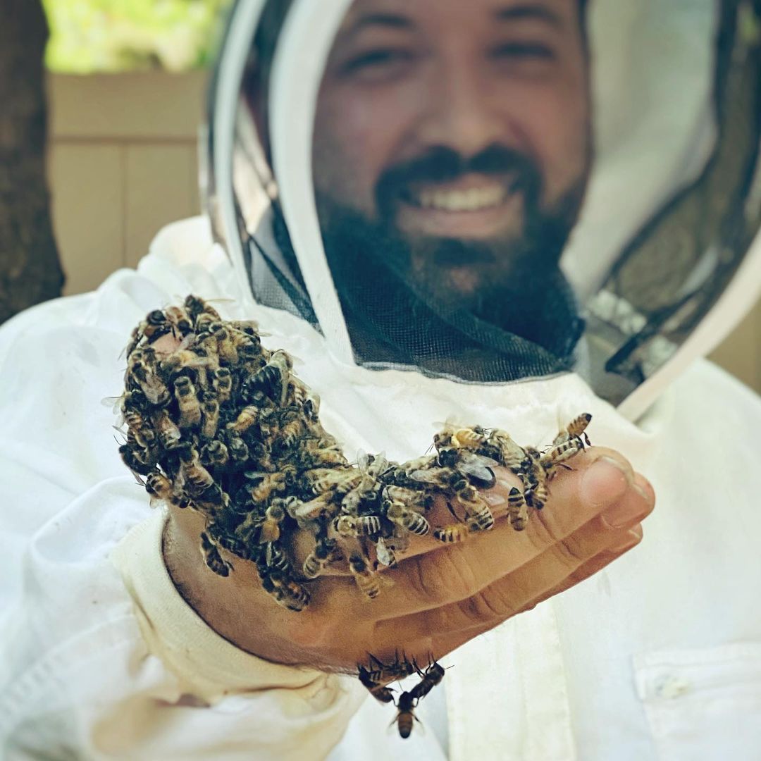 Astor Apiaries - Nick Holding Bees In Hand