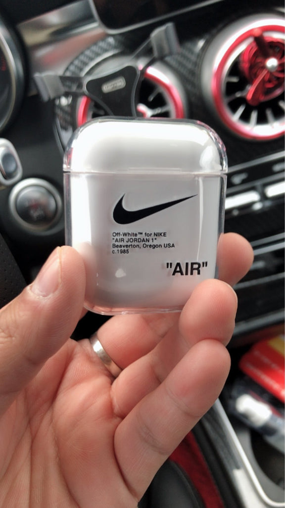 off white airpod case clear