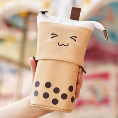 PEACH Milk Tea Boba Retractable Standing Pen Case Pencil Case Retracta –  The Stationery Manor!