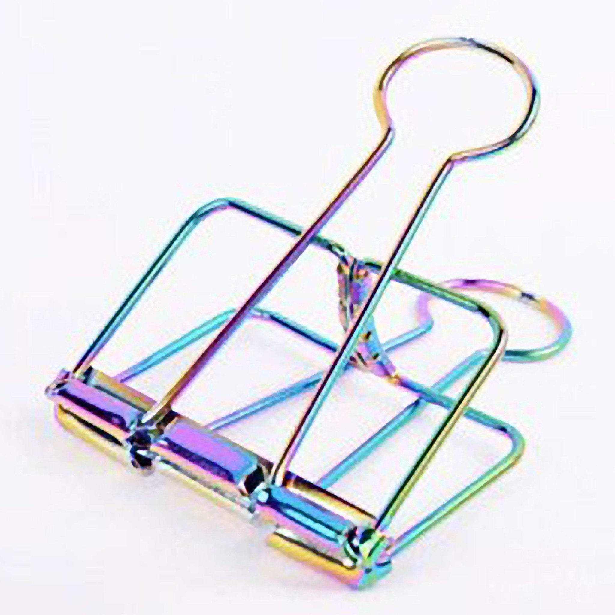 Rainbow Skeleton Frame Hollow Wire Binder Clips Small Medium Large