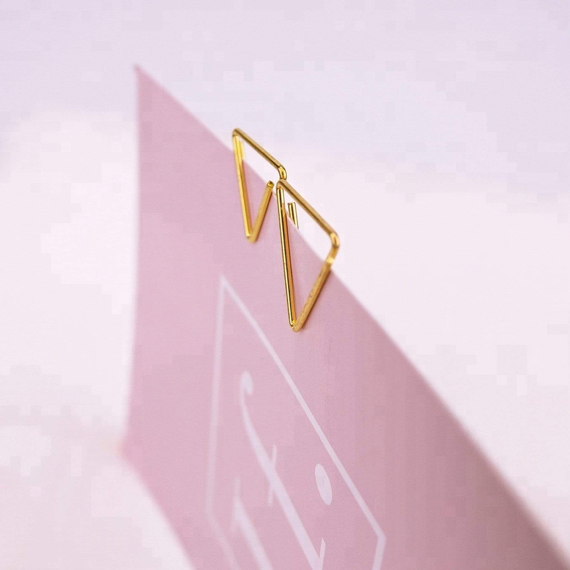 SET OF FIVE Unusual Gold Triangle Paper Clips | 20mm - The Stationery Life!