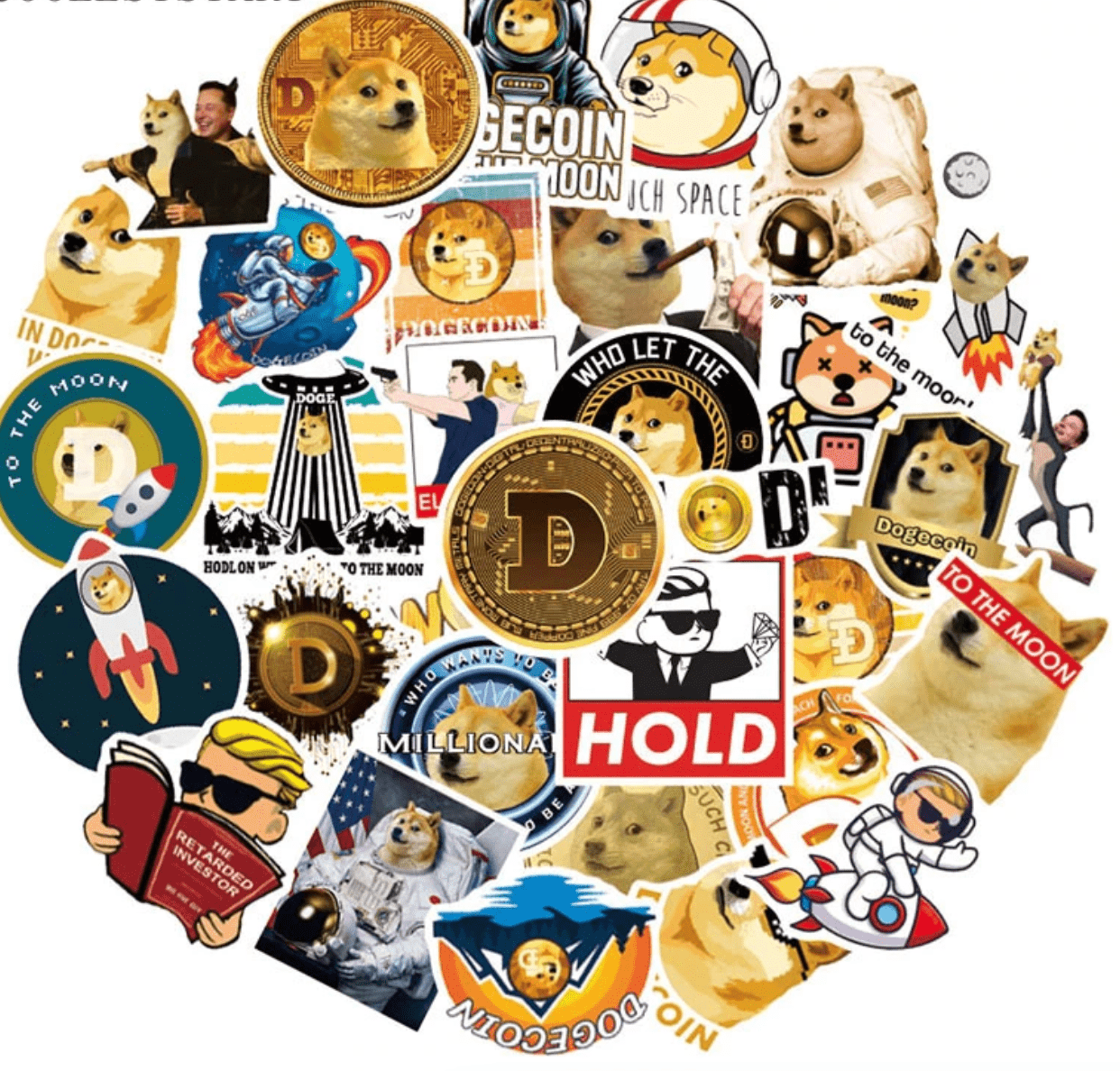50 Pcs Stickers $7 — Doge Coin – Wally Pals