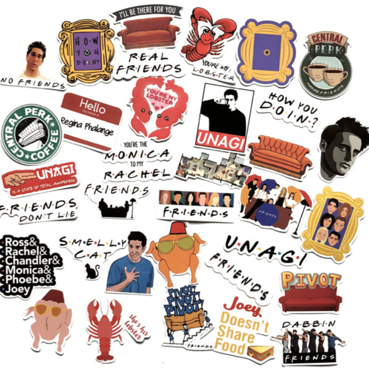 34 Pcs Stickers $7 — Friends TV Show - Wally Pals