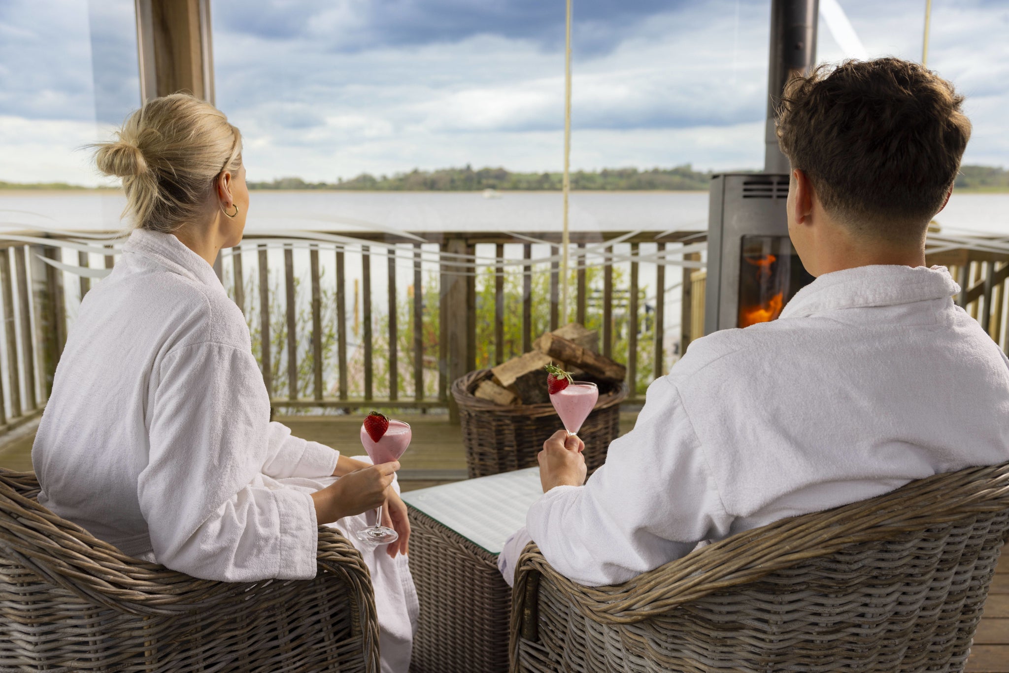 Couple at the Cedarwood spa at the Wineport Lodge and 