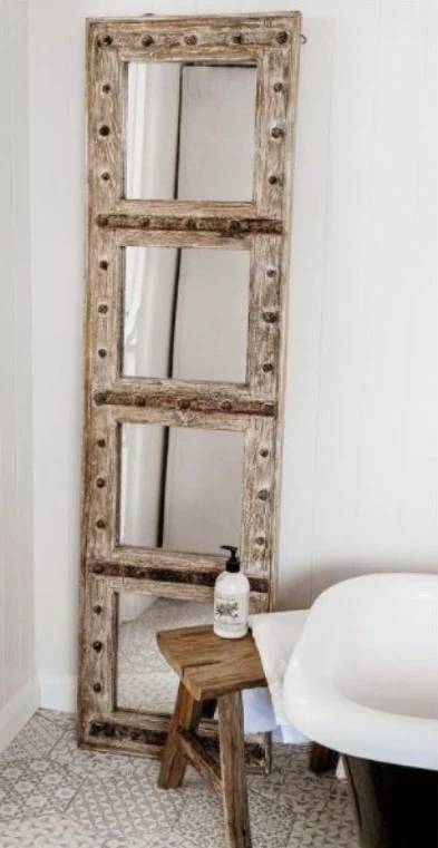 Carved Wooden Mirror | Vintage Home Decor