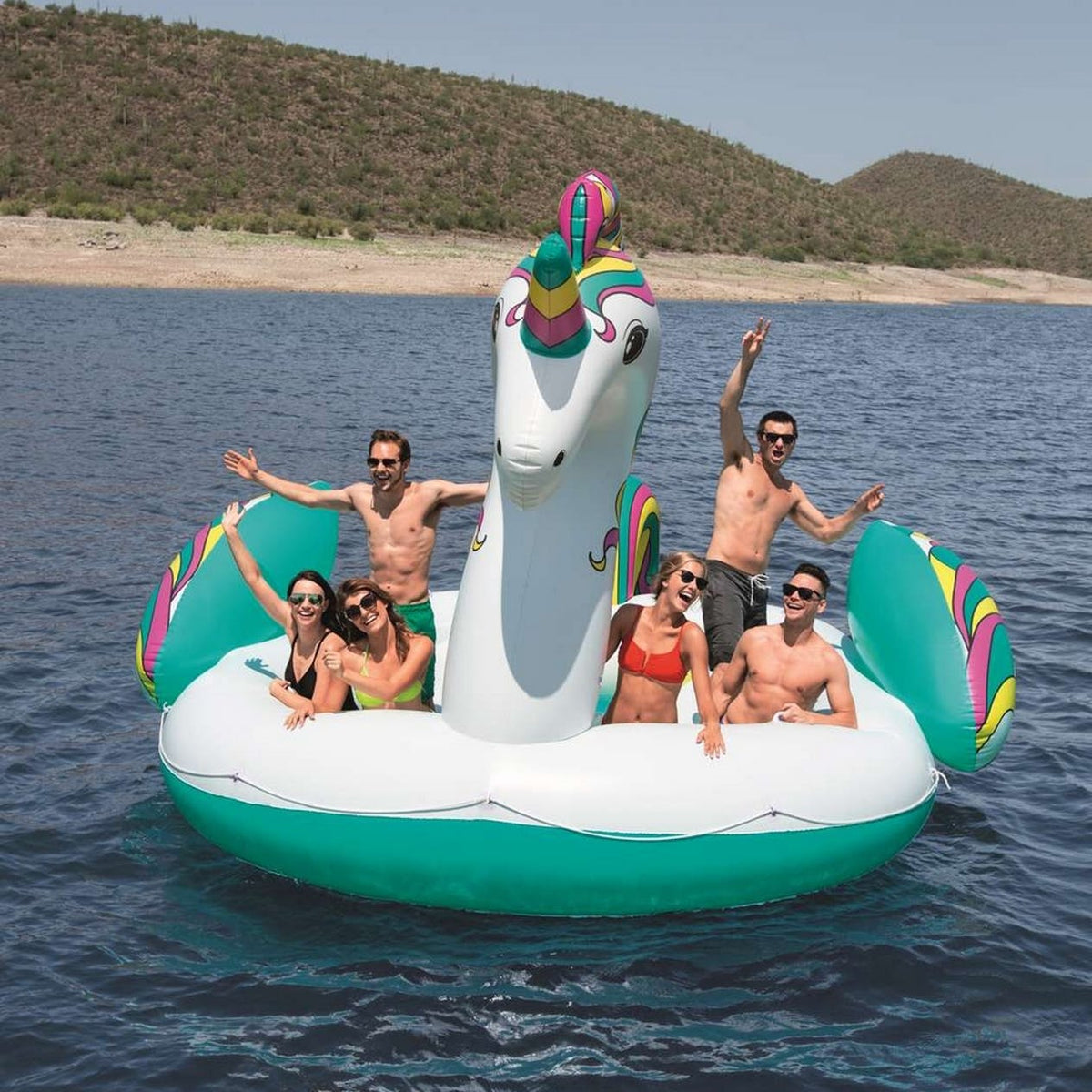 Надувной матрас Tropical Tahiti giant 6 person Inflatable Raft Pool Lake Ocean Floating Island