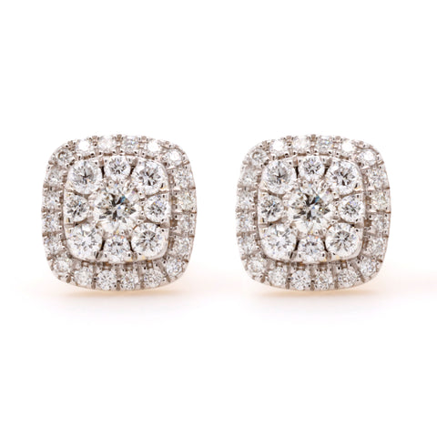 18ct White Gold Brilliant Cut Diamond Cluster Stud Earrings 0.18ct