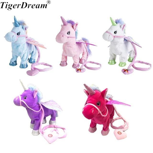 electric walking unicorn plush toy