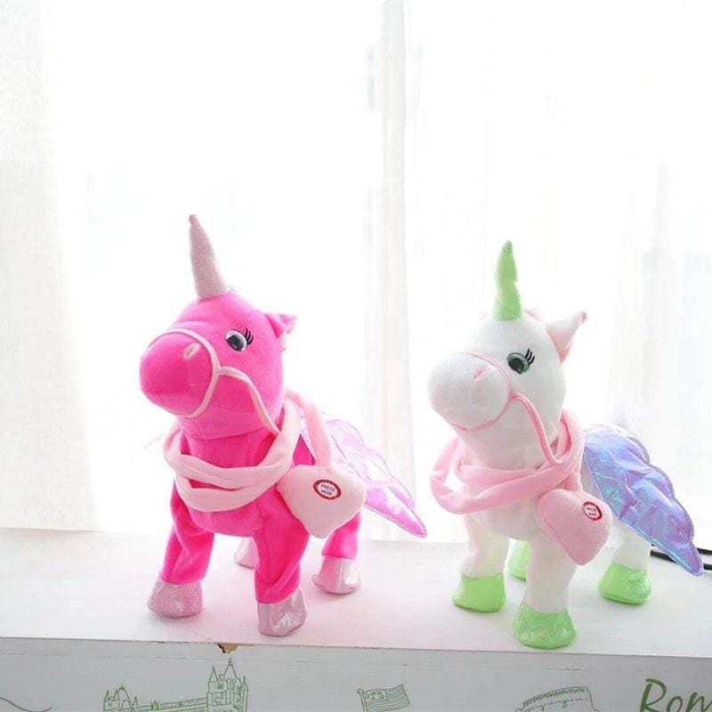 electric walking unicorn plush toy