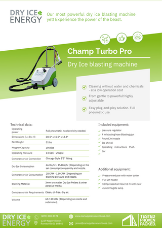 DRY ICE ENERGY  Champ - Dry Ice Blasting Machine – Car Supplies Warehouse