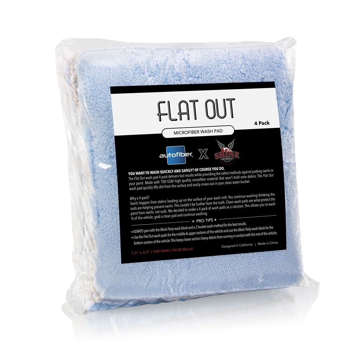 AUTOFIBER, Flat Out Microfiber Wash Pad - 4 Pack