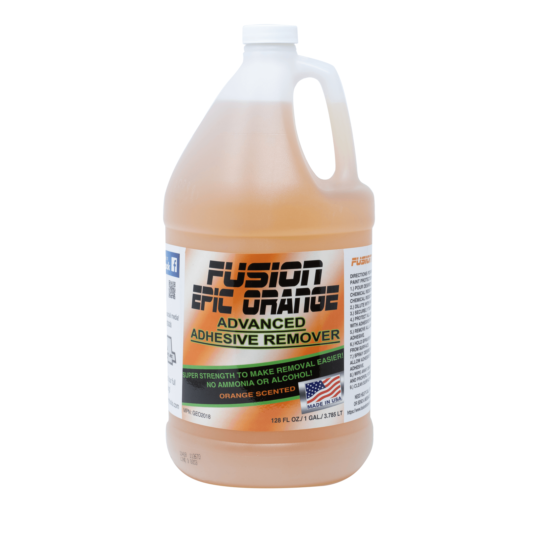 Fusion Tint, Vinyl & PPF Tools Epic Orange Adhesive Remover (1 Gallon)