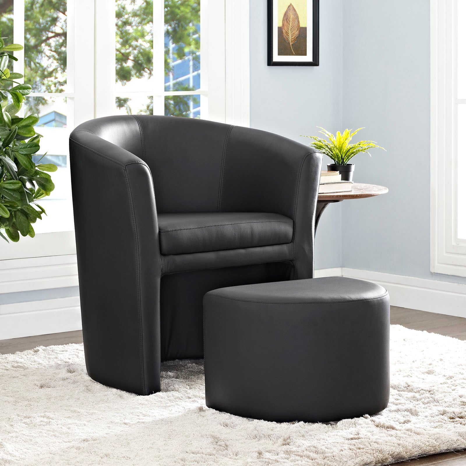 modway divulge armchair and ottoman white