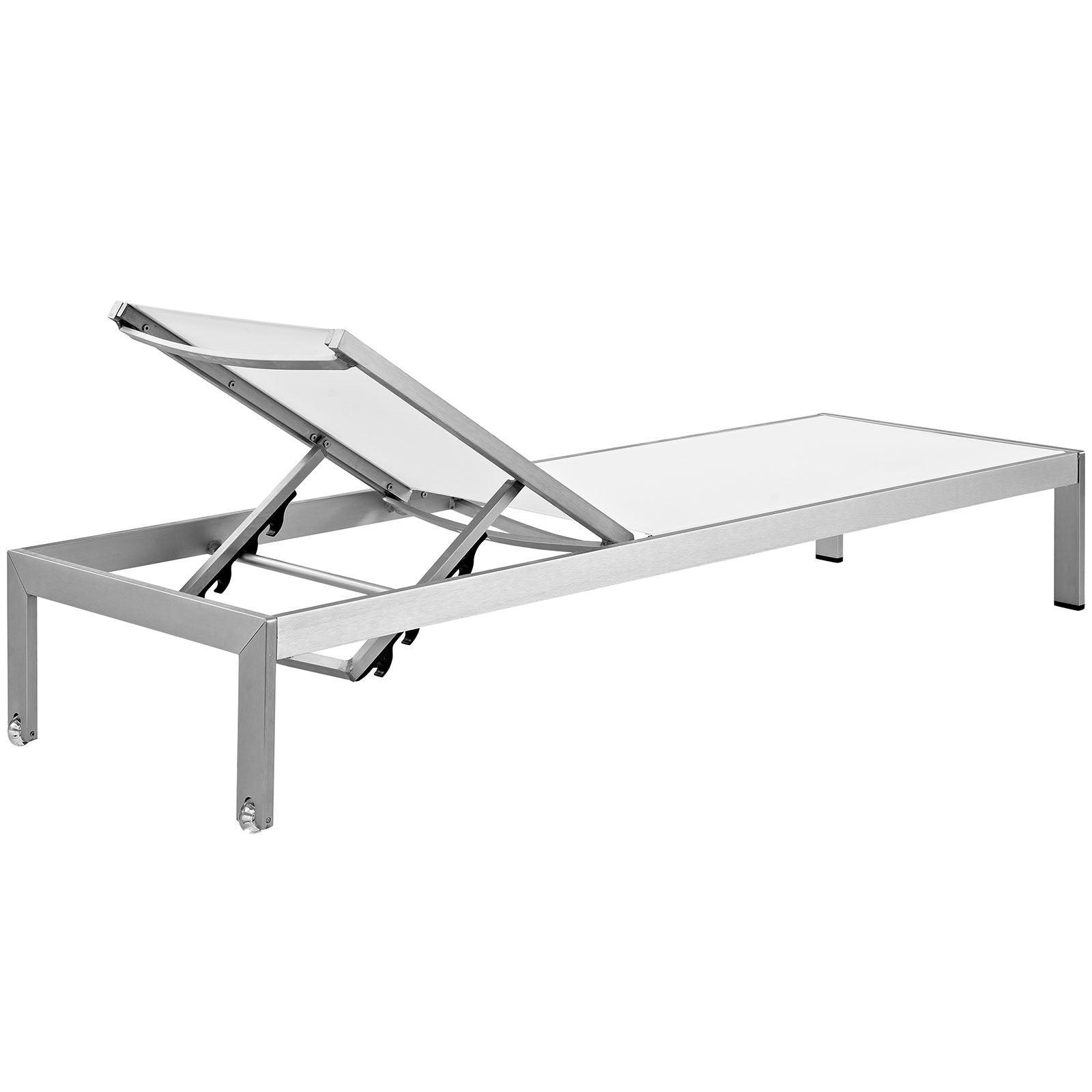 shore outdoor patio aluminum chaise with cushions