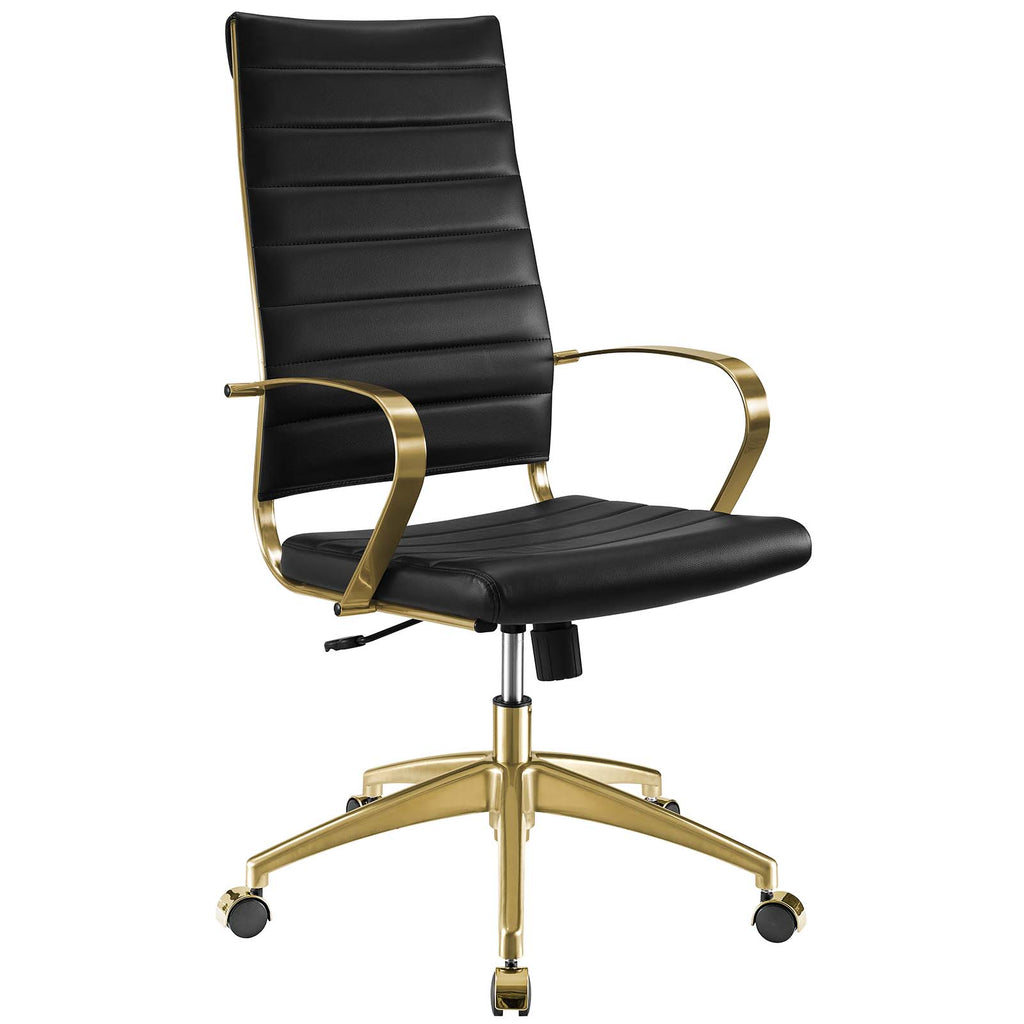 jive gold stainless steel highback office chair gold white