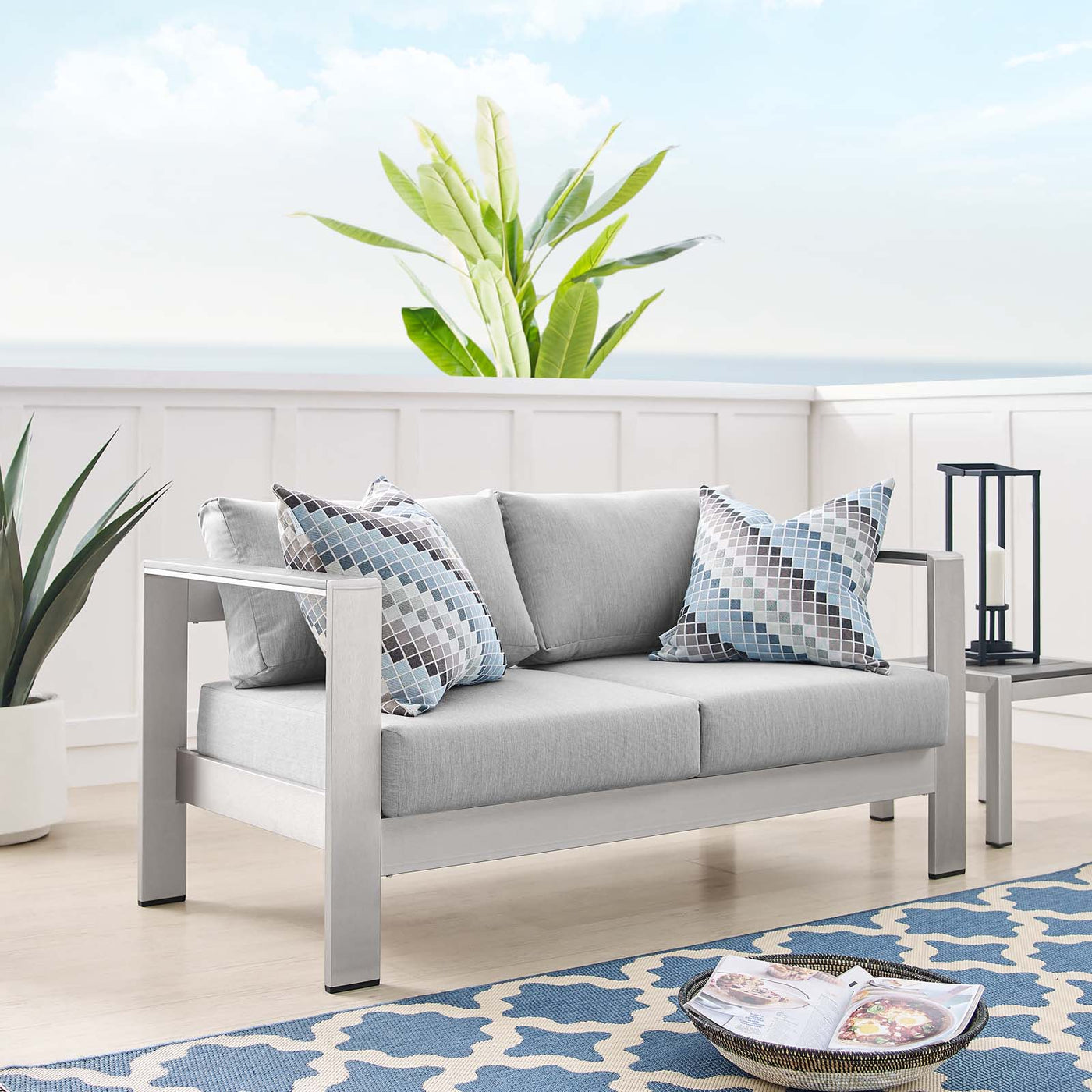 aluminum patio loveseat