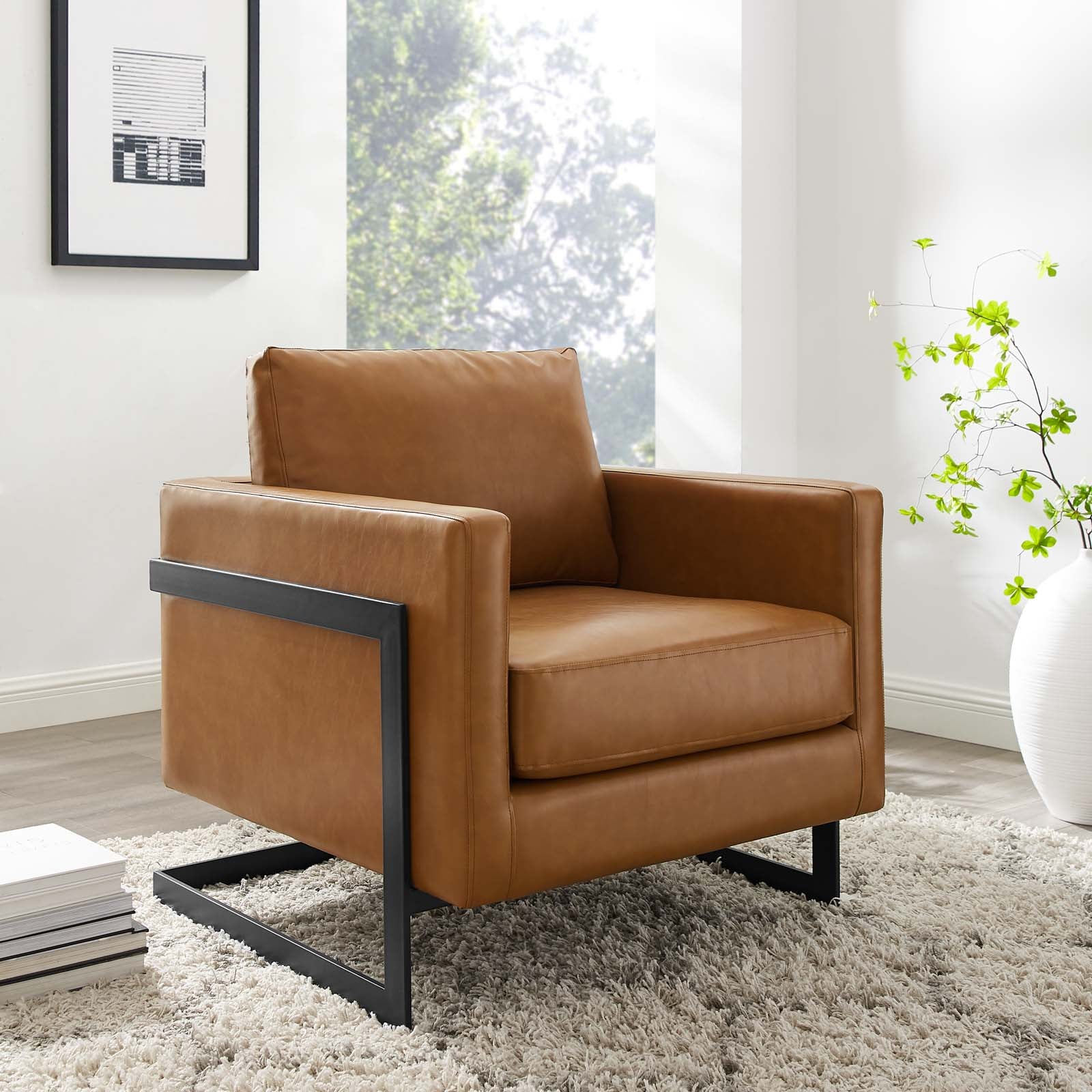 vegan leather accent chair