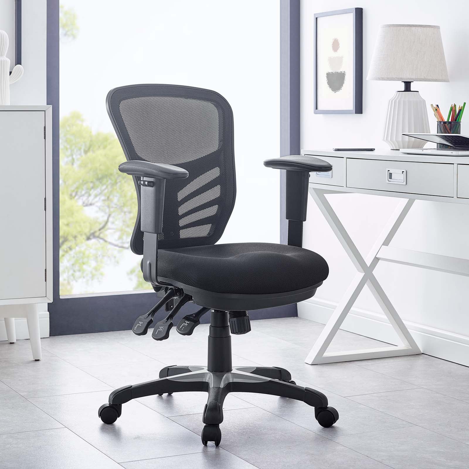 gray mesh desk chair