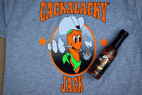 Cackalacky Jack T-shirt & Pepper Sauce Bottle