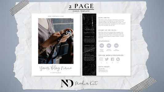 2 Page Influencer Kit Social Media Template Instagram 