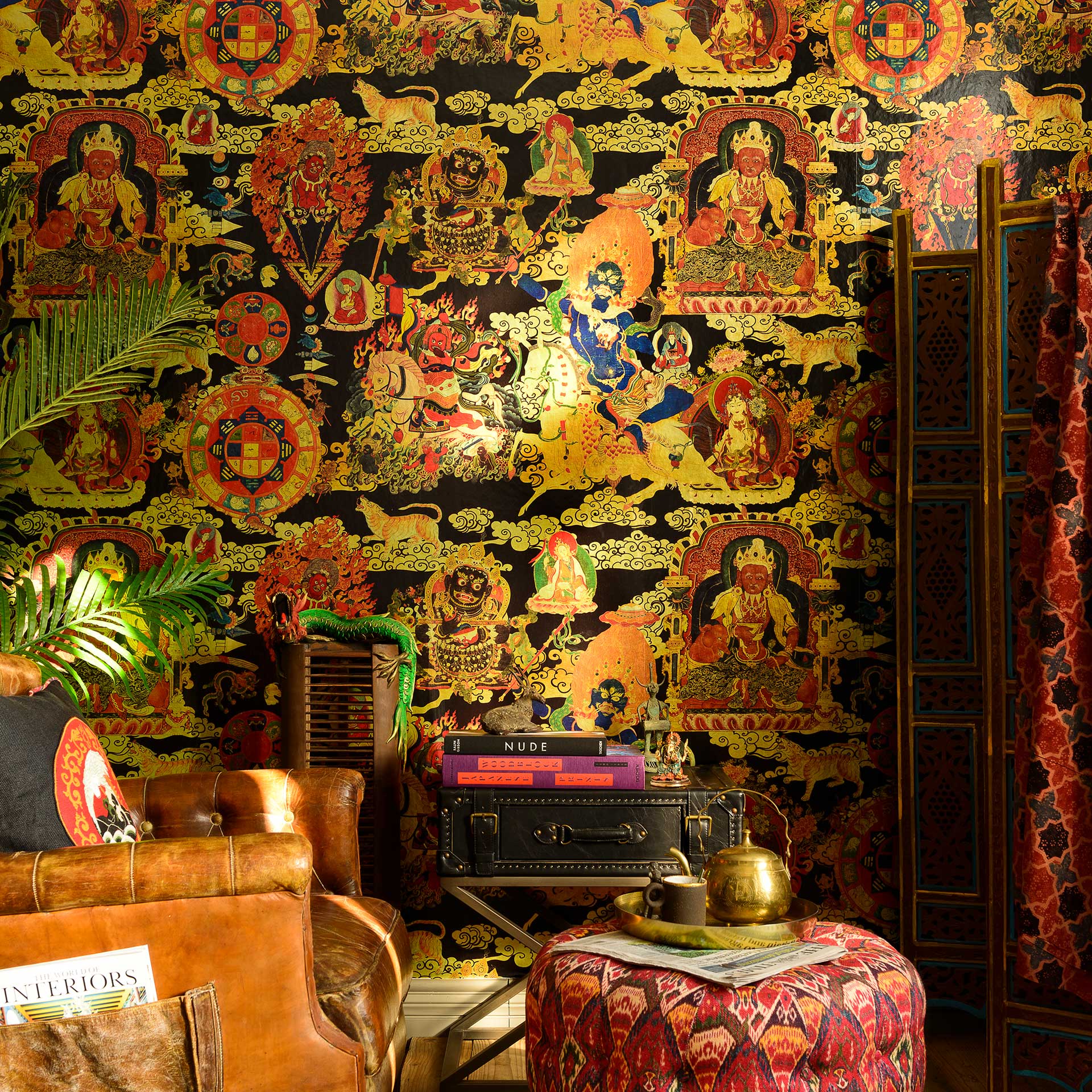 Tibetan Tapestry Metallic Wallpaper by MINDTHEGAP