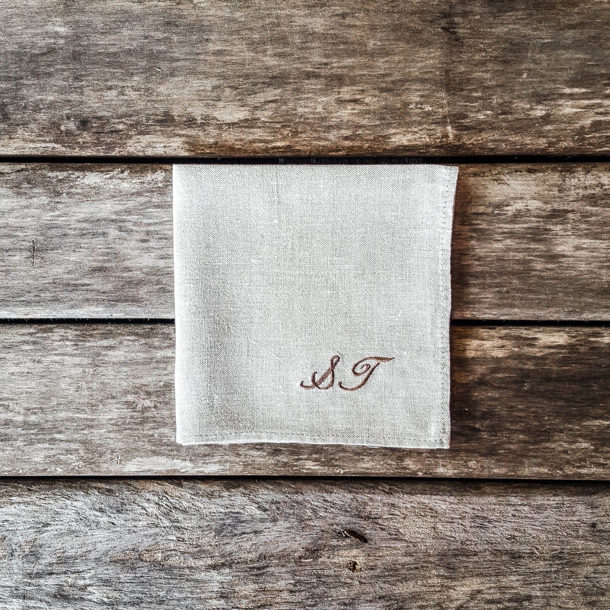 monogrammed linen handkerchiefs