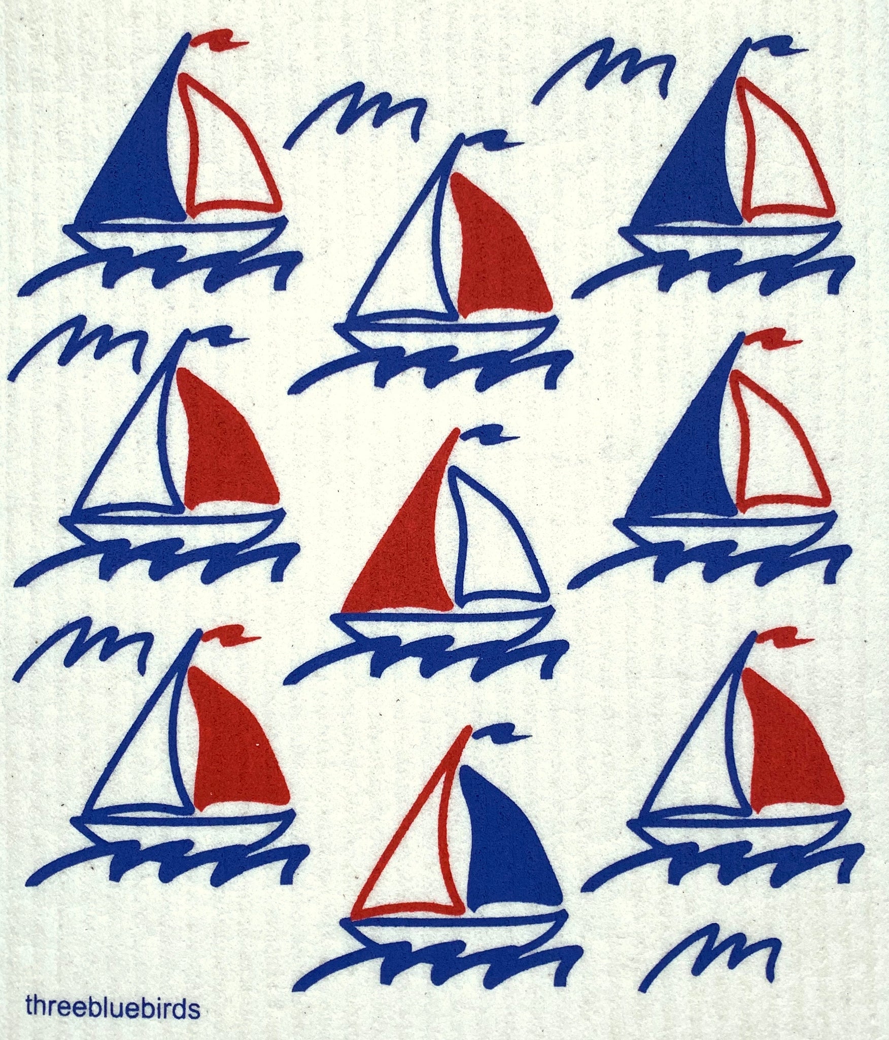 Swedish Dishcloth - Sail Boats