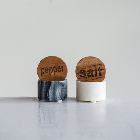 Decorative salt and pepper pots