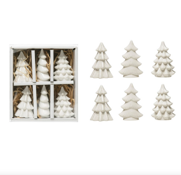 small porcelain trees