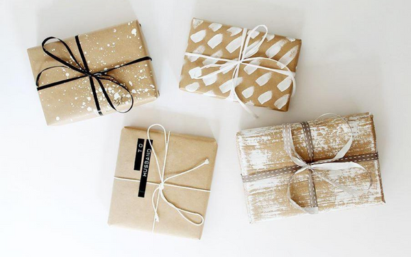 Golden wrapping paper for Christmas