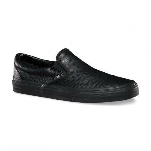 perforated leather slip on shoes