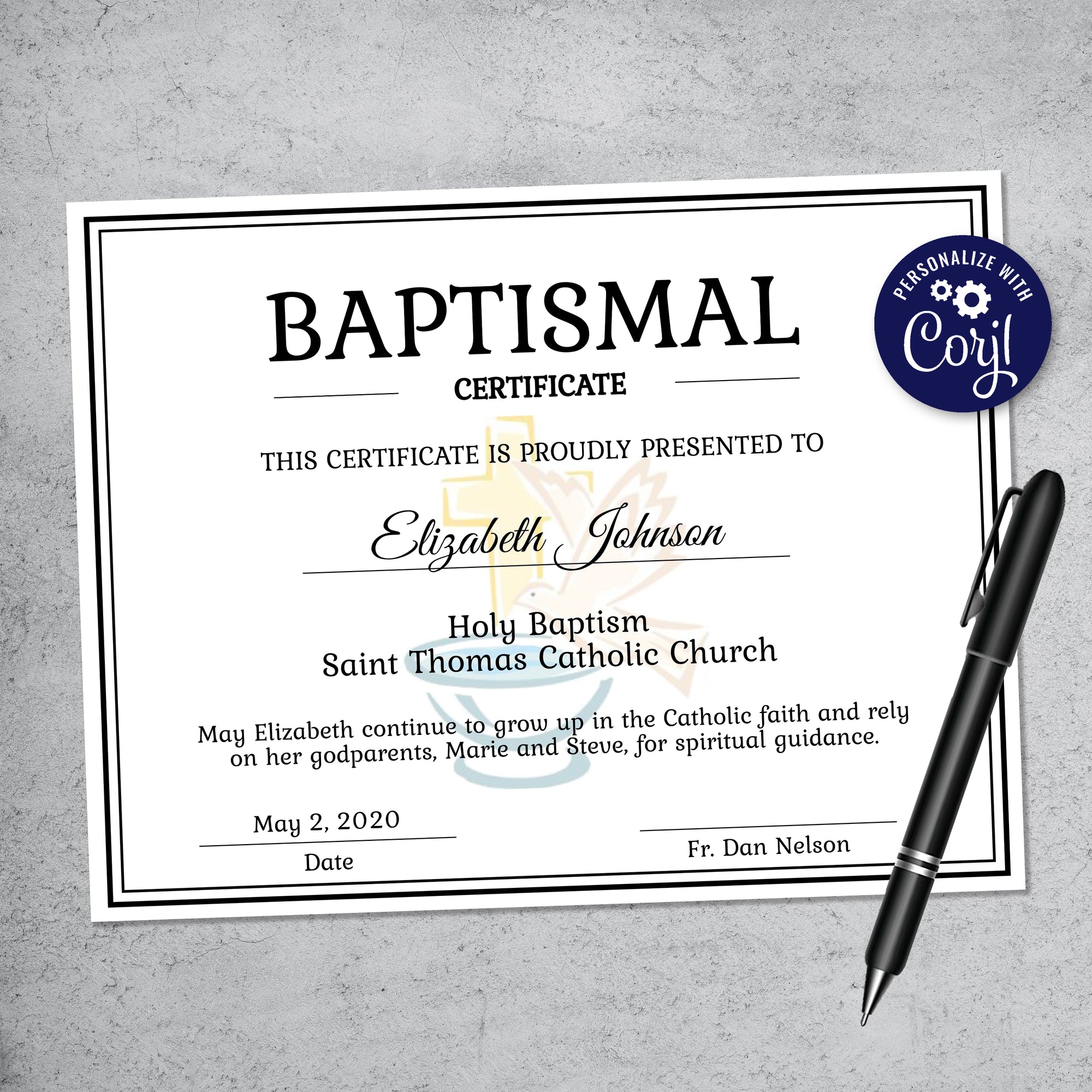 Printable Baptism Certificate for Baby #39 s Christening Ceremony
