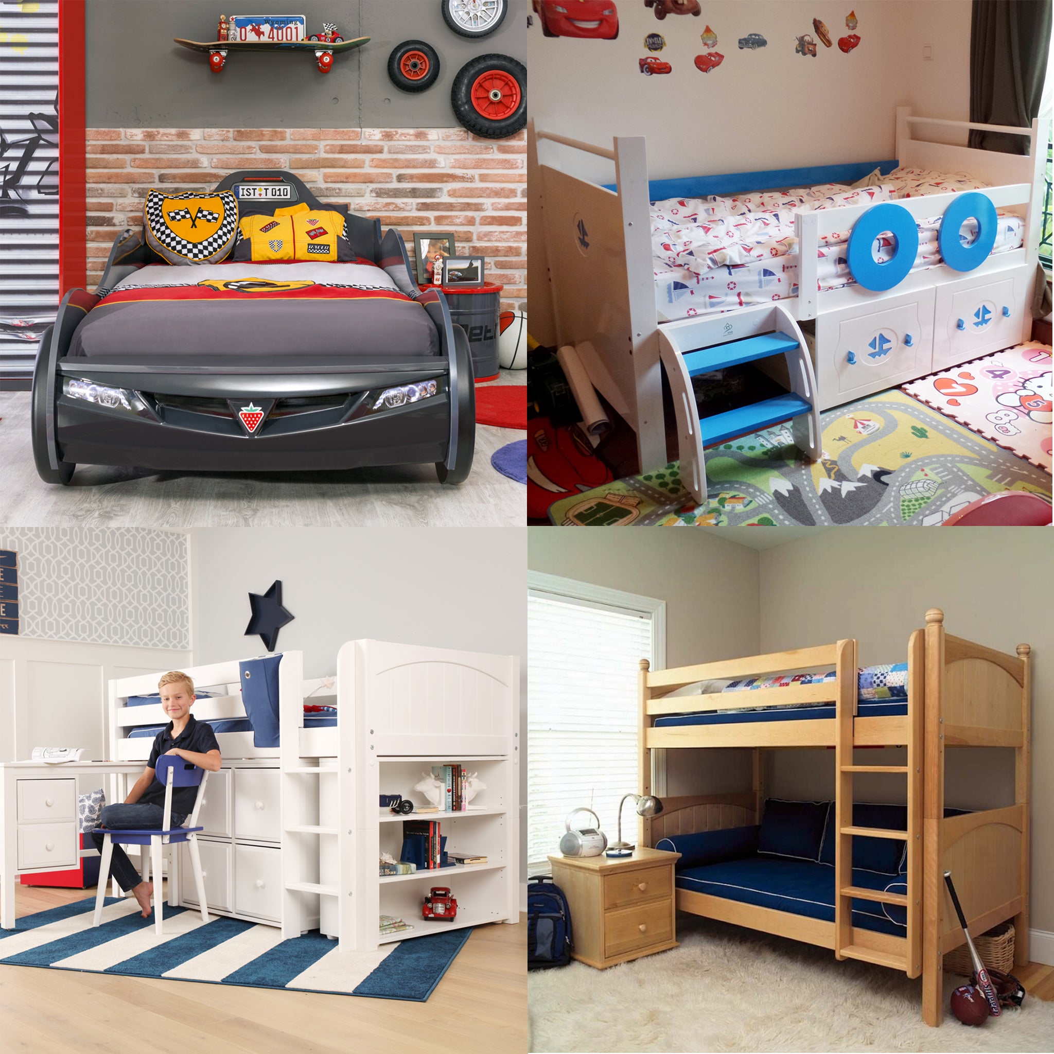 kids bunk bed with study table