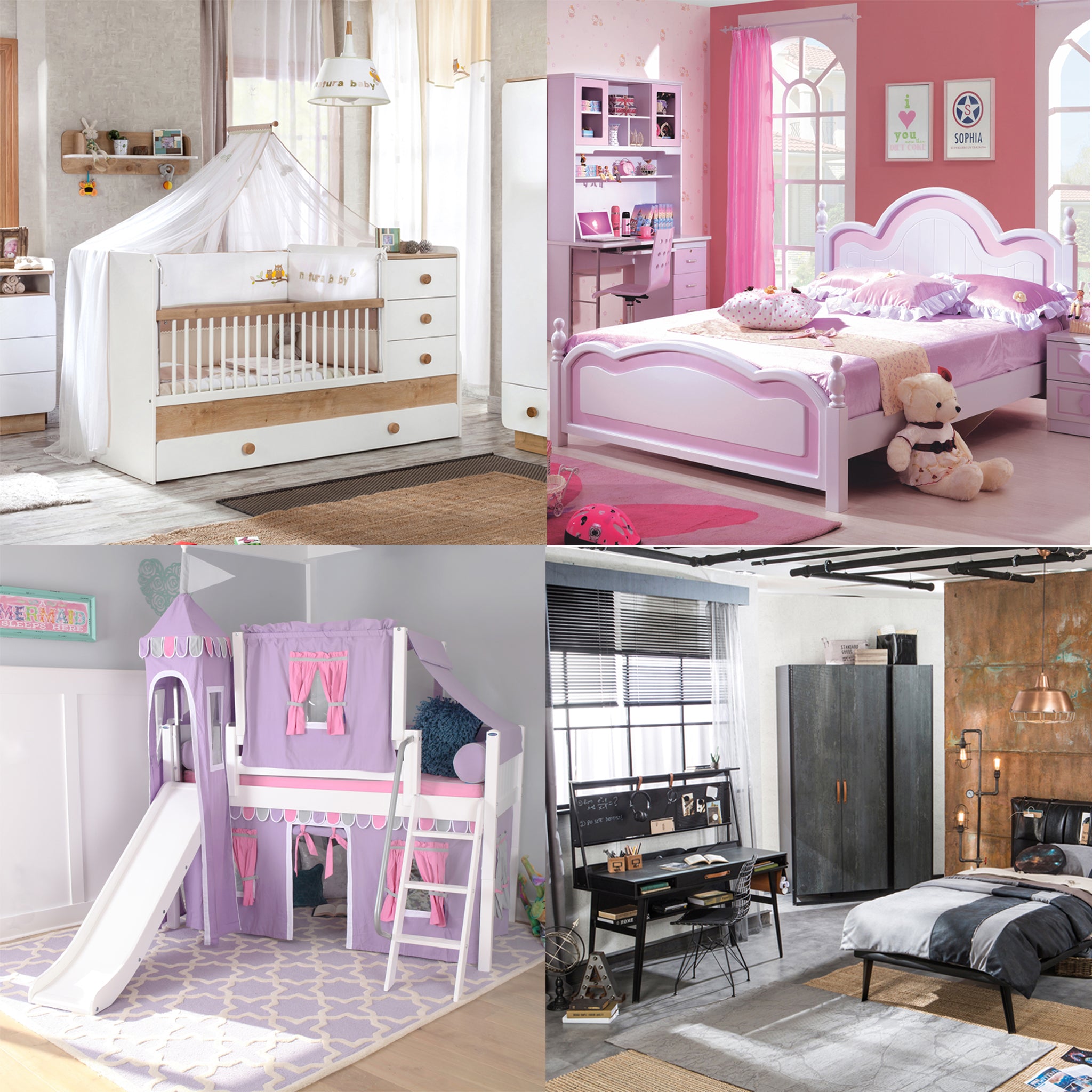 girls low loft bed