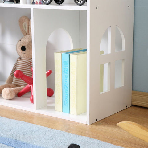 white storage with books