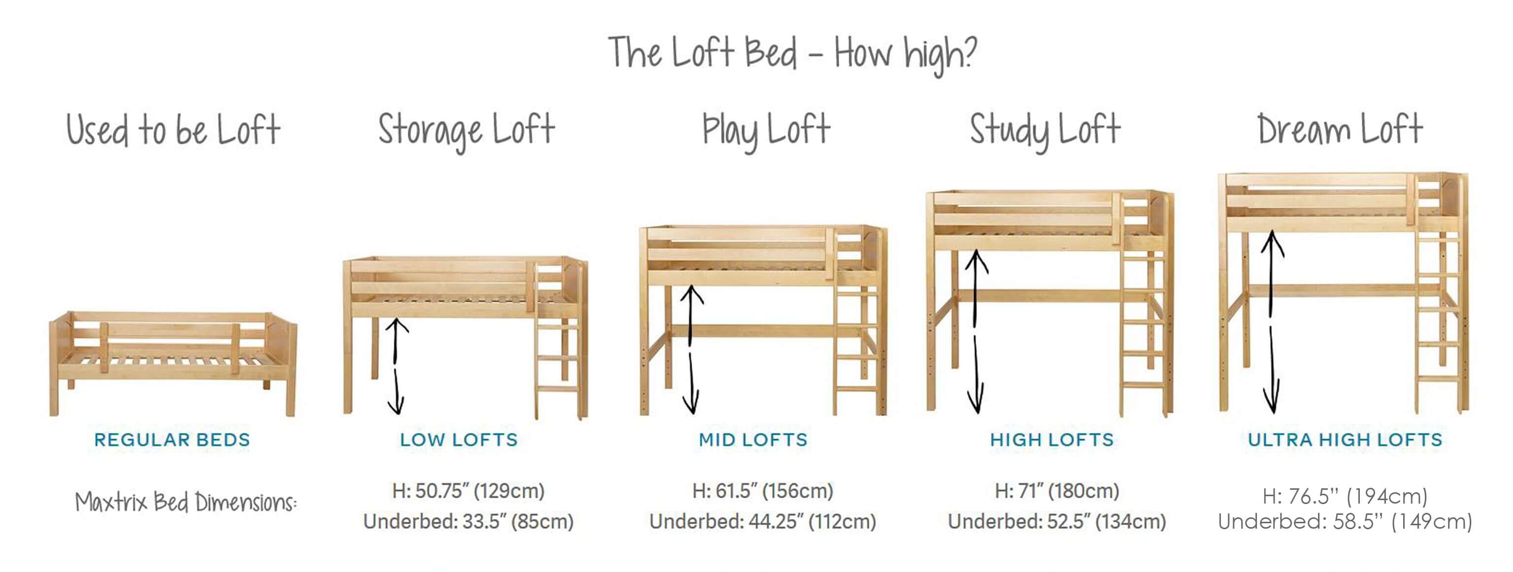 loft bed dimensions