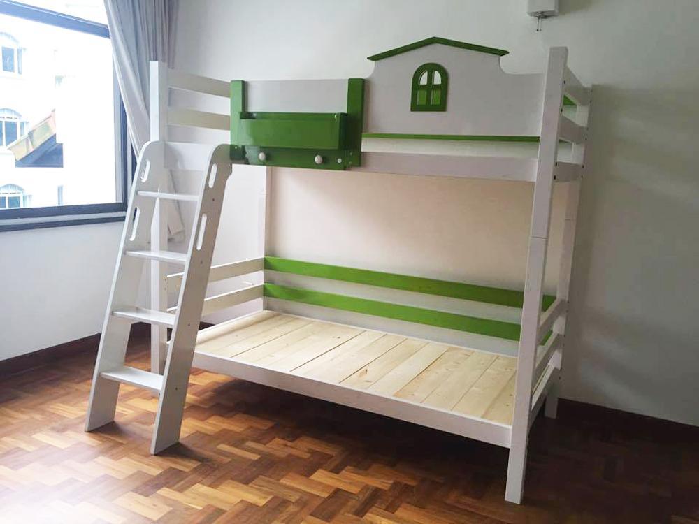 double deck bed with stairs