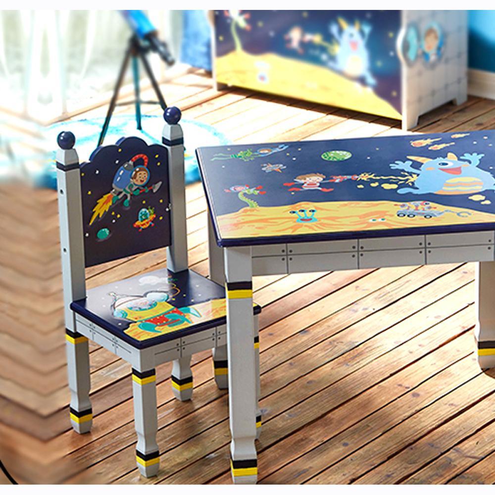 wooden rocket activity table