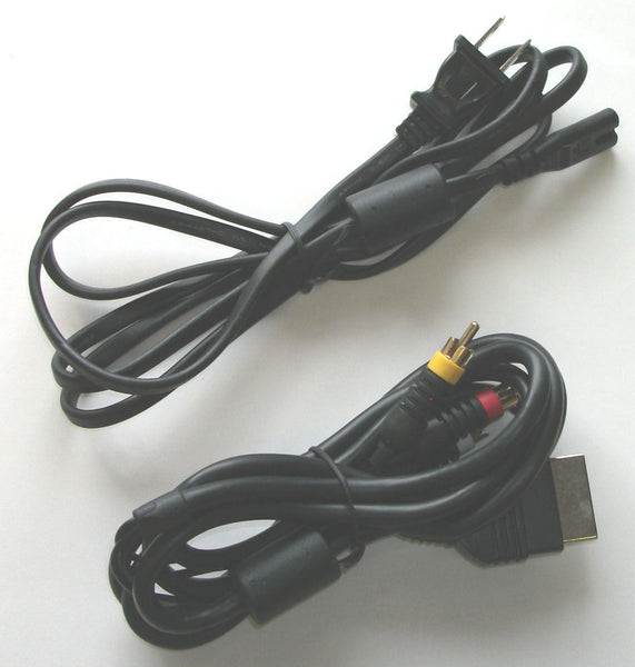 OEM ORIGINAL XBox 1st Gen Hookup Connection Kit Regular Power Cord AV Cable