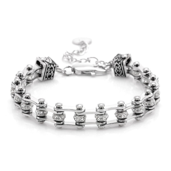 Cycolinks Womens Charm Silver Crystal Bracelet