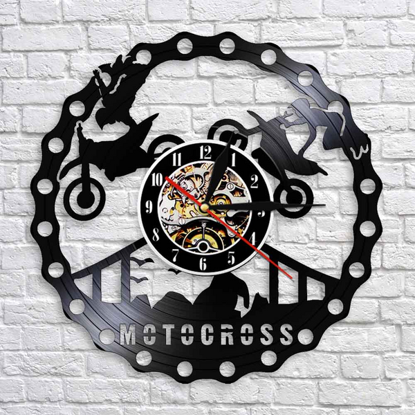 Cycolinks 3D Motocross Vinyl Clock