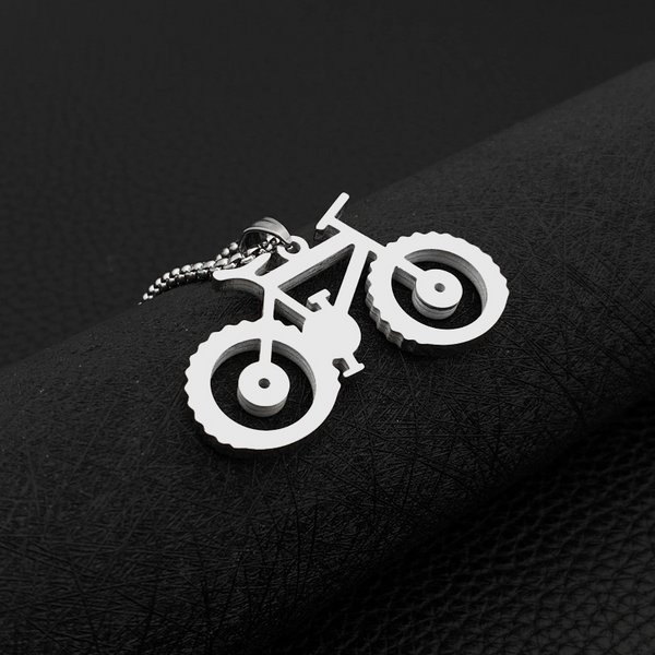 Cycolinks Titanium Steel Silver Bicycle Necklace