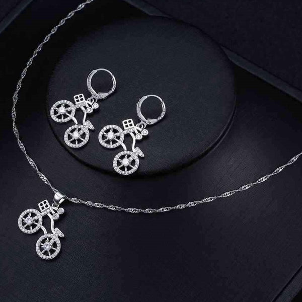 Cycolinks Bicycle Earring & Necklace Set