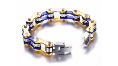 Cycolinks Gold/Candy Blue Crystal Bracelet