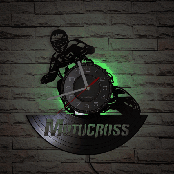 Cycolinks Professional Motocross Rider Vinyl Clock
