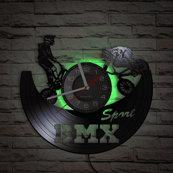Cycolinks Upcycled BMX Sport Vintage Vinyl Clock