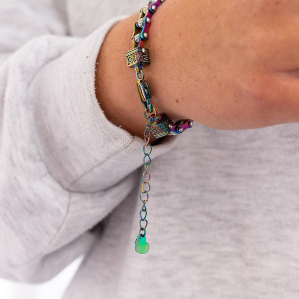 Cycolinks Womens Charm Rainbow Crystal Bracelet